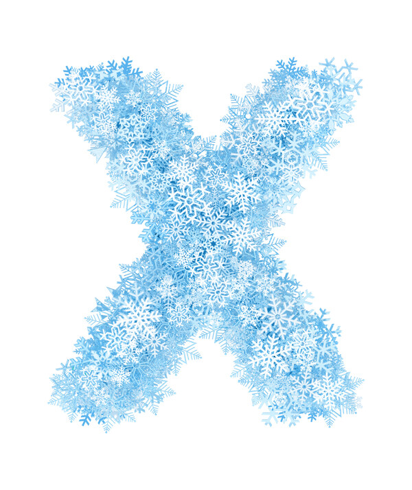 雪花组成的字母x