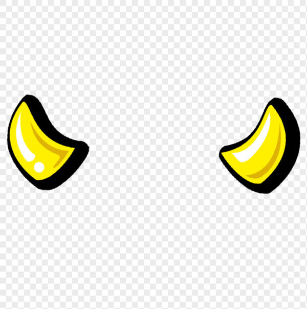 卡通手绘金色发光牛角头部装饰免抠图