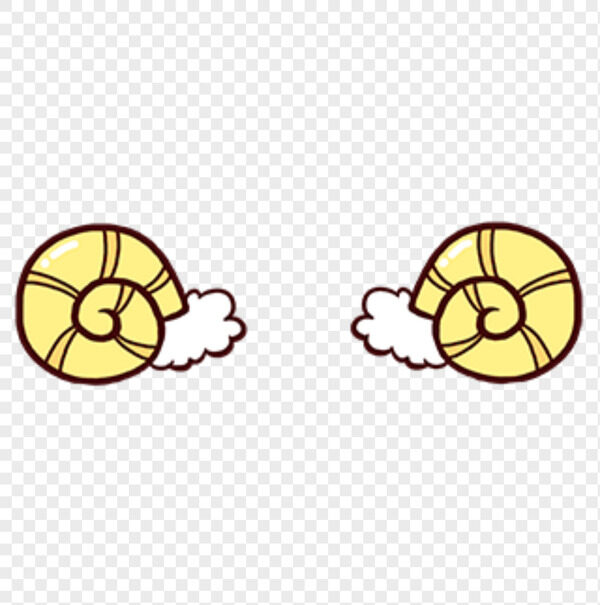 卡通手绘两只黄色小蜗牛小云朵免抠图