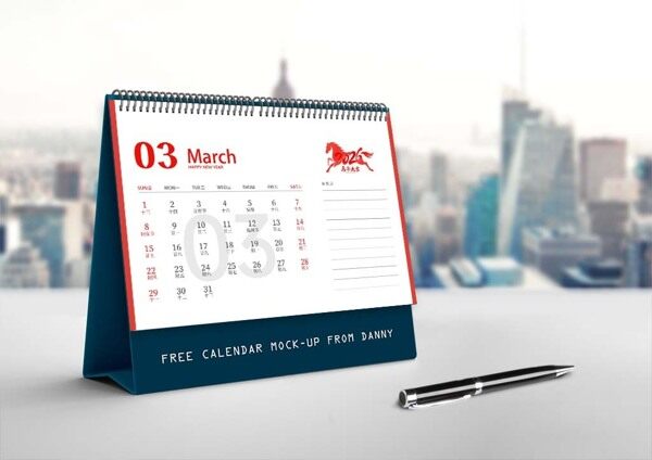 骏马奔腾马年大吉2026三月黑红节日活动台历