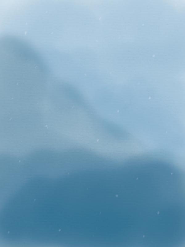 原创蓝灰色水彩质感写意飘雪山水背景