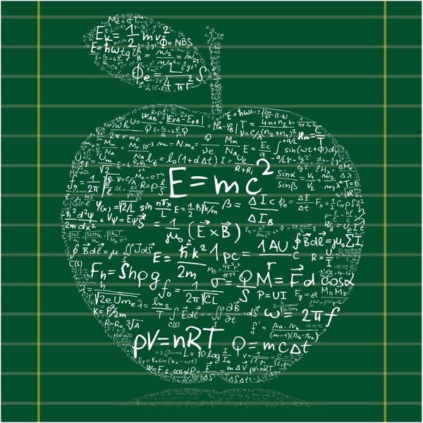数学符号运算苹果形态背景