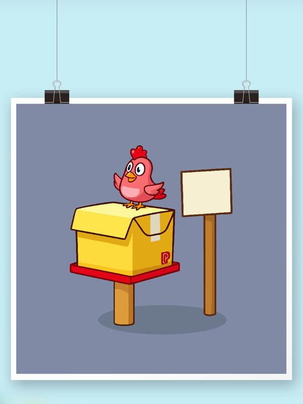 粉鸡坐黄色邮箱