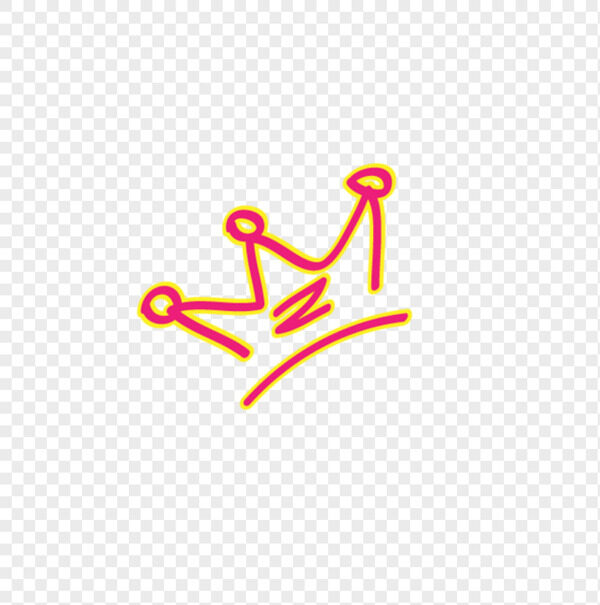 手绘简约皇冠黄红叠色手账贴纸形状