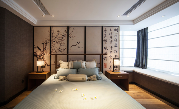中国风卧室窗户装修效果图