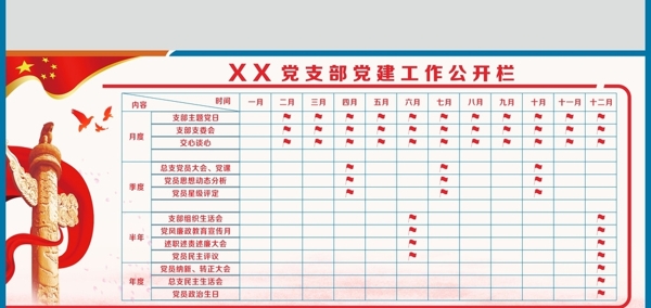 党支部党建工作公开栏