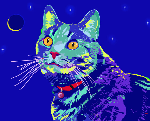 位图插画动物猫色彩免费素材