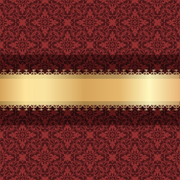 红豪华装饰用金带背景