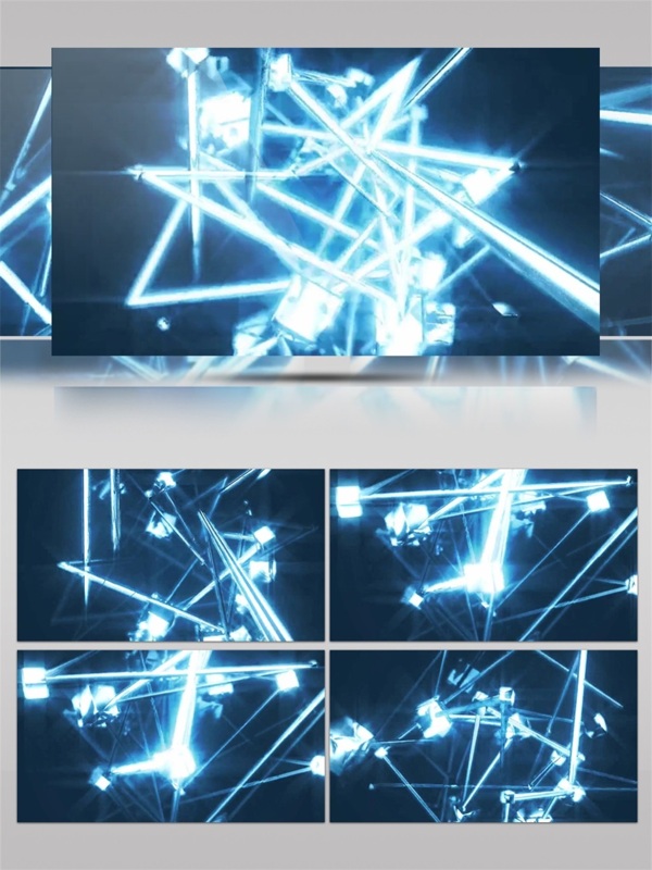 蓝色光感分子结构高清视频素材