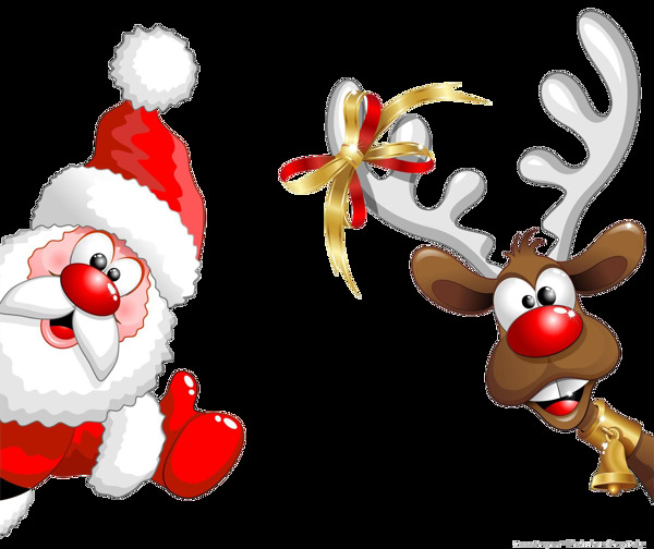 圣诞老人和鹿免抠png透明素材