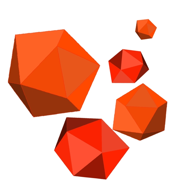 手绘橙色的立体几何