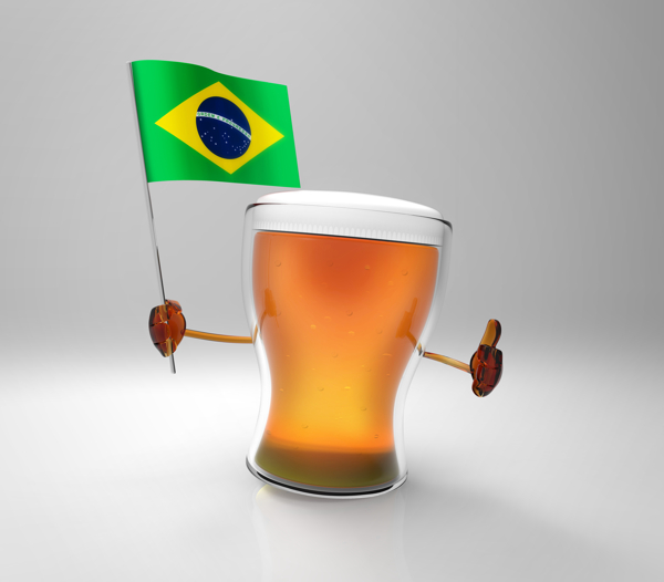 巴西国旗与啤酒