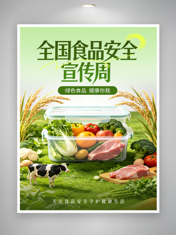 食品安全宣传周绿色海报