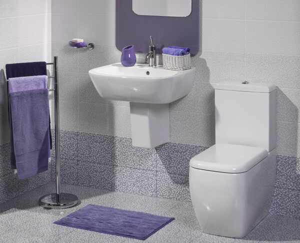 紫色风格浴室装修设计