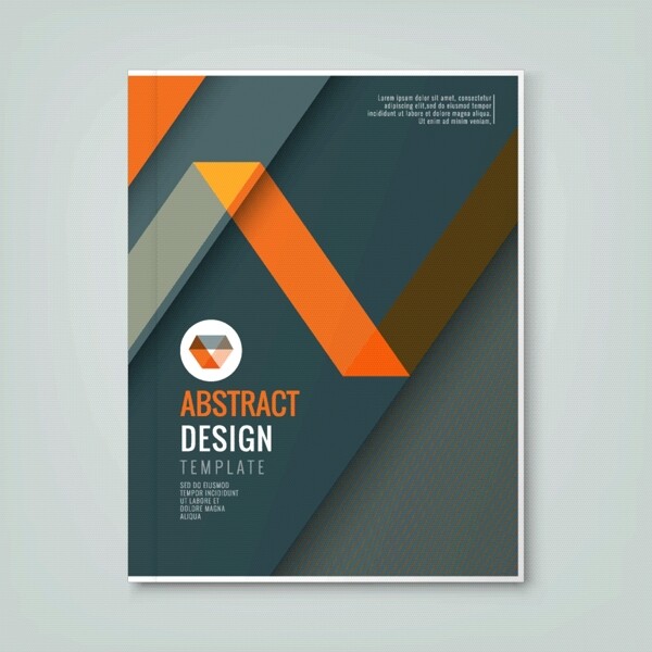橙色线设计深灰色背景模板商业年报书籍封面传单海报
