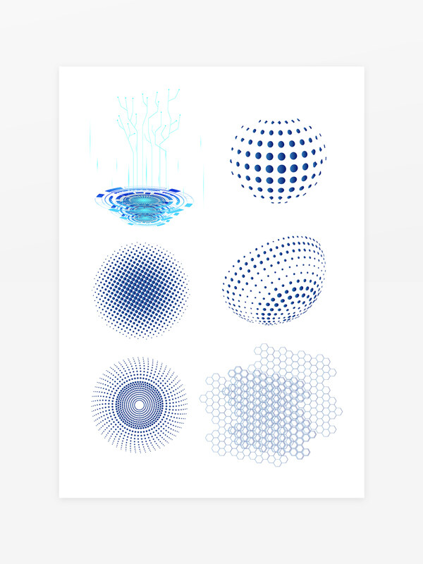 科技感圆点3D涡旋蓝色渐变装饰背景底纹