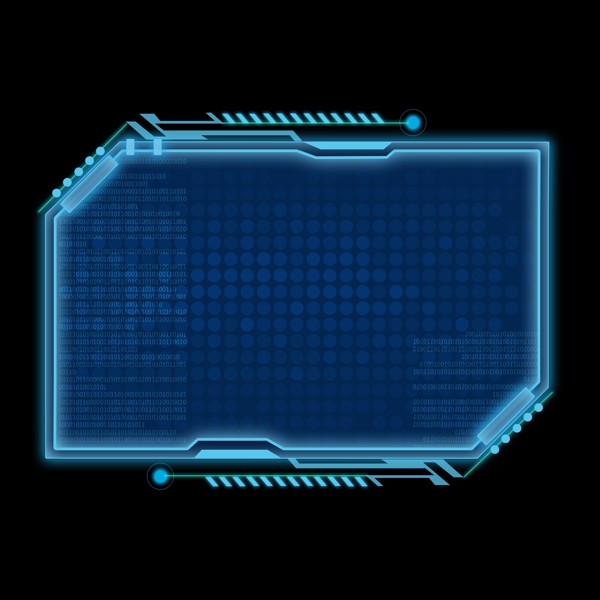 科技蓝色炫酷人工智能代码长方形边框对话框