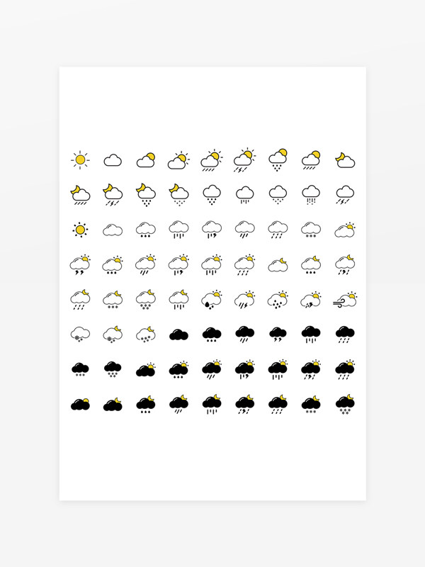 天气晴天雨天多云暴雨太阳图标