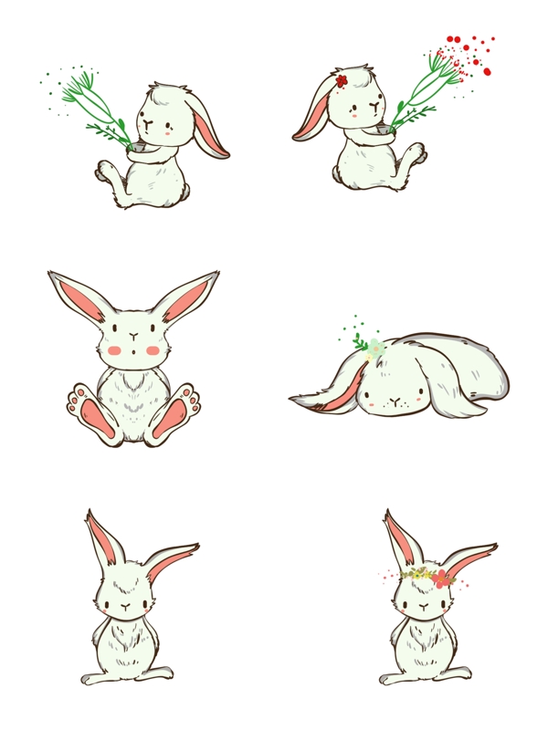 兔子手绘素材图片