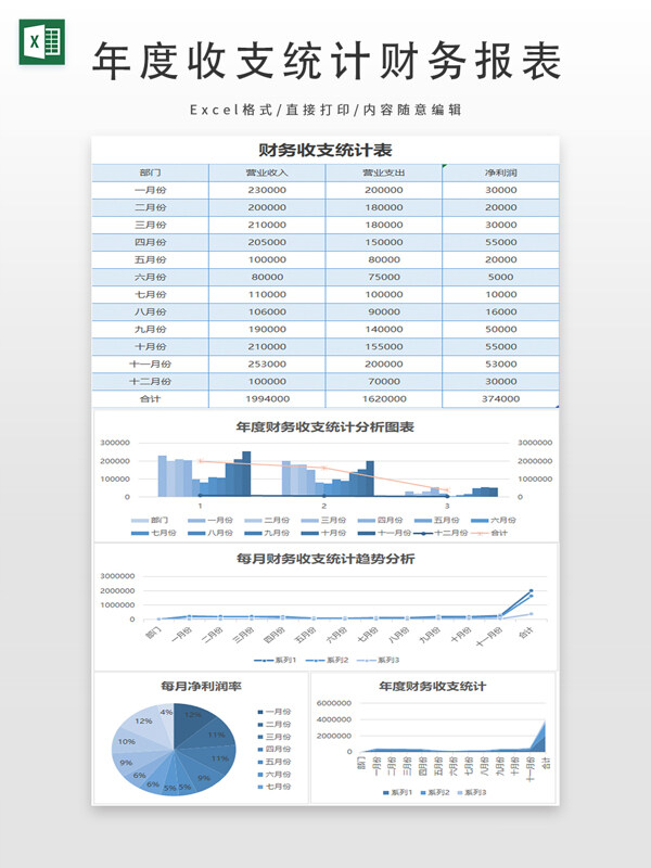 年度收支统计财务报表