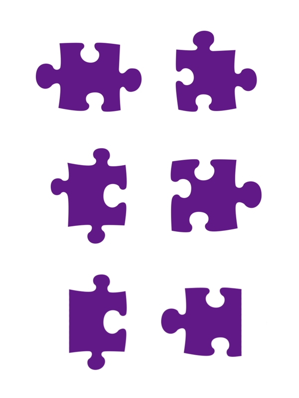 紫色拼图素材可商用元素